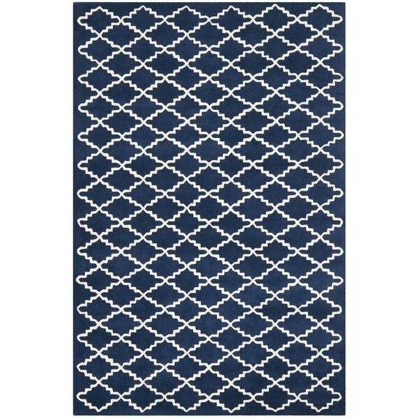 Safavieh Chatham Hand Tufted Runner Rug- Dark Blue - Ivory- 2 ft. 3 in. x 5 ft. - CHT721C-25