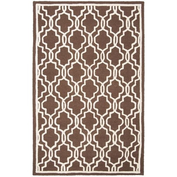 Safavieh Cambridge Hand Tufted Runner Rug- Dark Brown - Ivory- 2 ft. 6 in. x 6 ft. - CAM131H-26