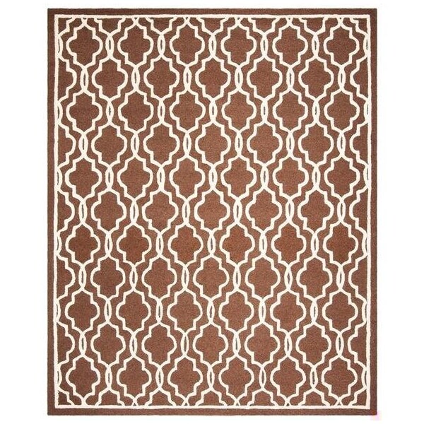 Safavieh Cambridge Hand Tufted Runner Rug- Dark Brown - Ivory- 2 ft. 6 in. x 6 ft. - CAM131H-26