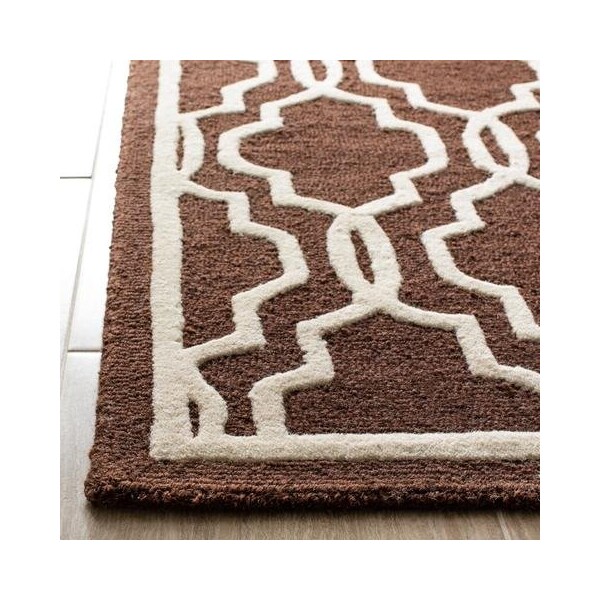 Safavieh Cambridge Hand Tufted Runner Rug- Dark Brown - Ivory- 2 ft. 6 in. x 6 ft. - CAM131H-26