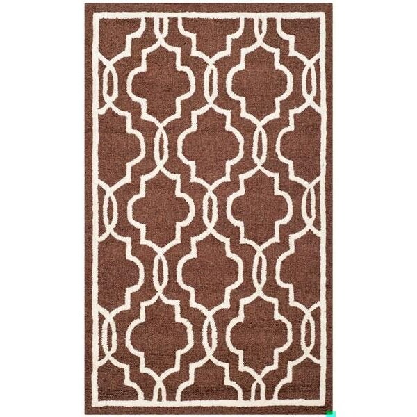 Safavieh Cambridge Hand Tufted Runner Rug- Dark Brown - Ivory- 2 ft. 6 in. x 6 ft. - CAM131H-26