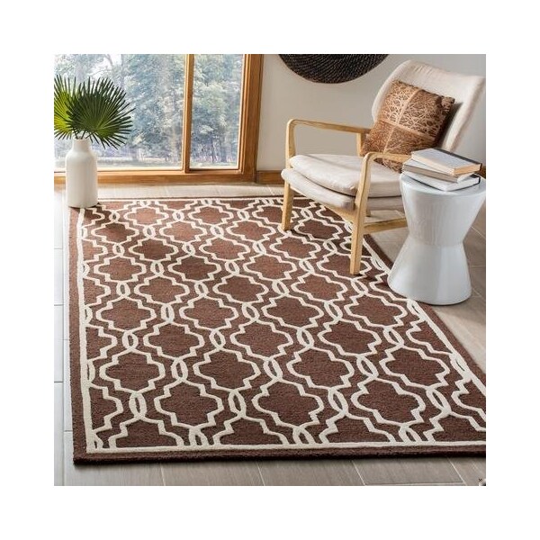 Safavieh Cambridge Hand Tufted Runner Rug- Dark Brown - Ivory- 2 ft. 6 in. x 6 ft. - CAM131H-26