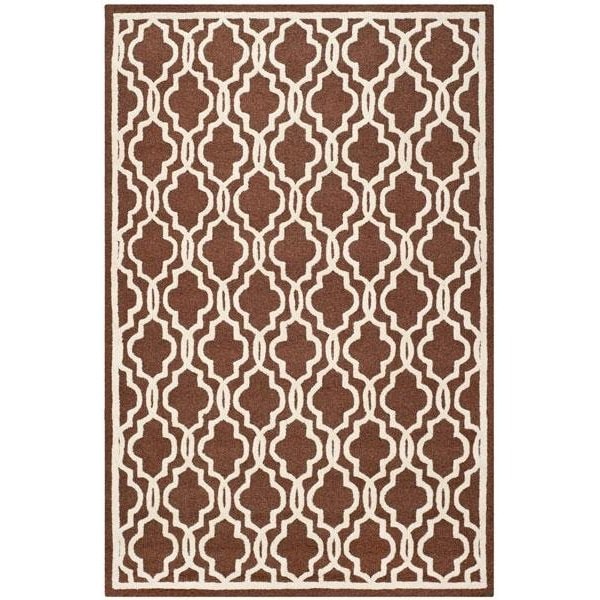Safavieh Cambridge Hand Tufted Runner Rug- Dark Brown - Ivory- 2 ft. 6 in. x 6 ft. - CAM131H-26