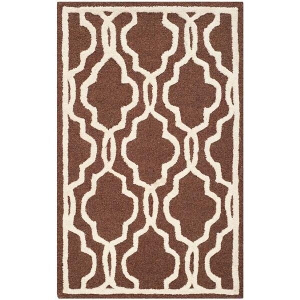 Safavieh Cambridge Hand Tufted Runner Rug- Dark Brown - Ivory- 2 ft. 6 in. x 6 ft. - CAM131H-26