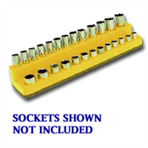 Mechanics Time Saver 1/4 in. Drive Magnetic 4-14 mm Socket Holder, Yellow - 723