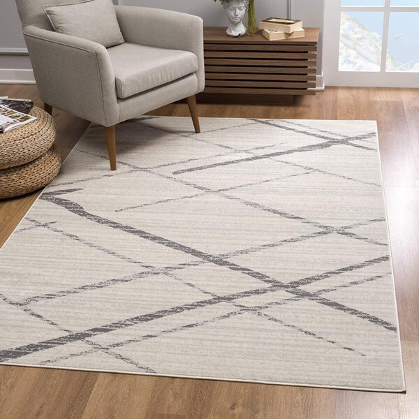 Palacedesigns 4 x 6 ft. Gray Modern Abstract Pattern Area Rug - PA2627813