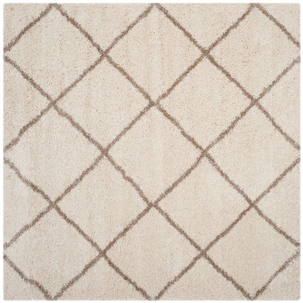 Safavieh 7 x 7 ft. Hudson Shag Power Loomed Square Area RugIvory & Beige - SGH281D-7SQ