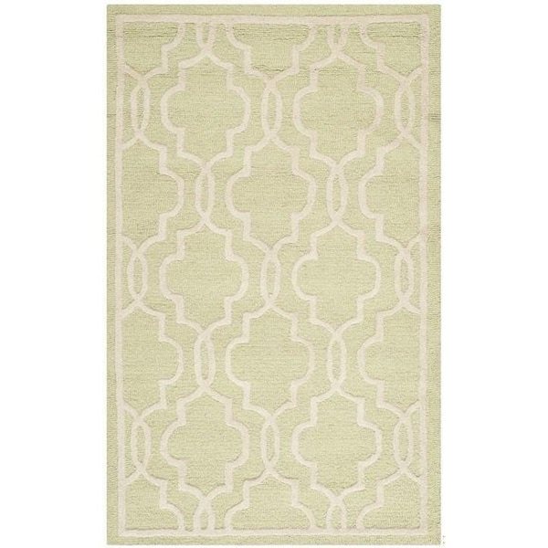 Safavieh Cambridge Hand Tufted Runner Rugs, Light Green and Ivory - 2 ft.-6 in. x 8 ft. - CAM131B-28