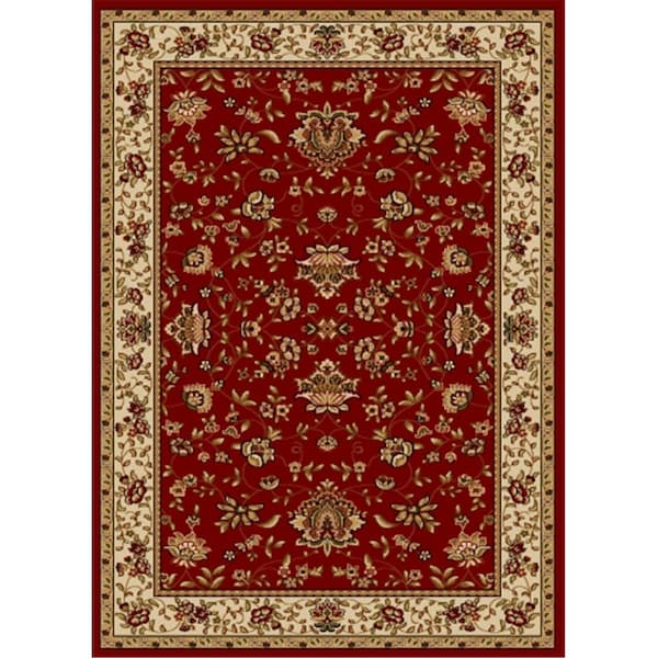 Radici Usa 1597-1430-RED Como Rectangular Red Traditional Italy Area Rug- 3 ft. 3 in. W x 4 ft. 11 in. H - 1597/1430/RED