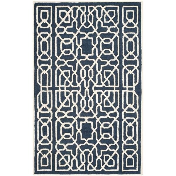 Safavieh Cambridge Small Rectangle Rugs, Navy and Ivory - 4 x 6 ft. - CAM570M-4