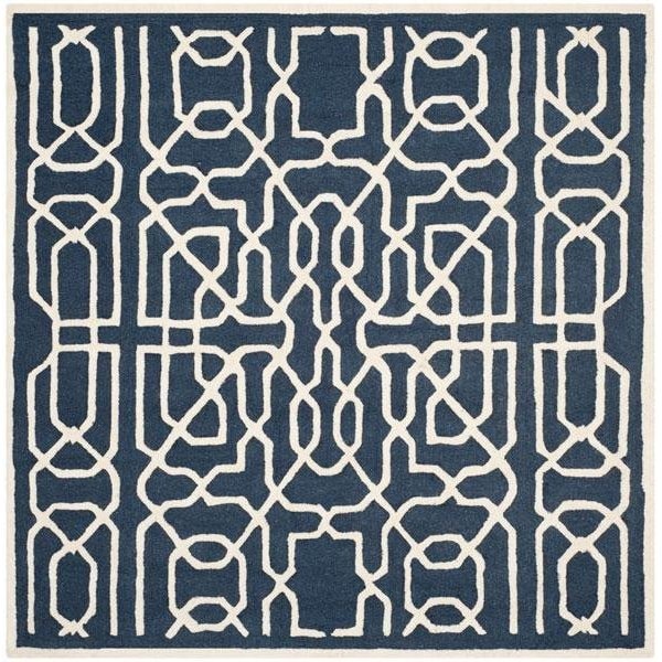 Safavieh Cambridge Small Rectangle Rugs, Navy and Ivory - 4 x 6 ft. - CAM570M-4