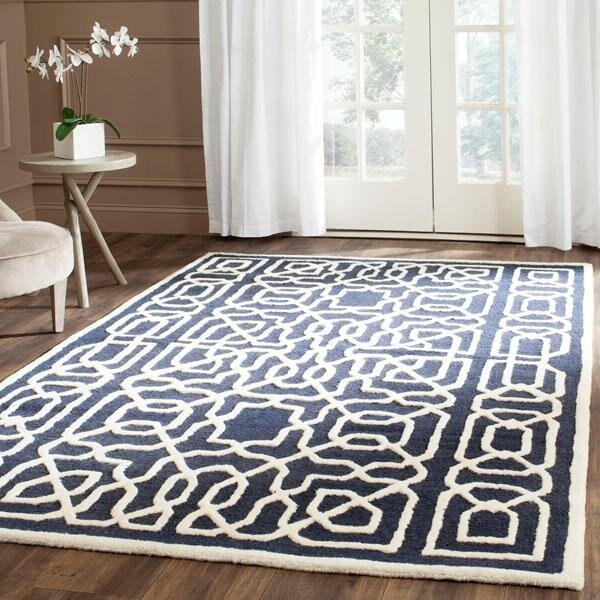 Safavieh Cambridge Small Rectangle Rugs, Navy and Ivory - 4 x 6 ft. - CAM570M-4