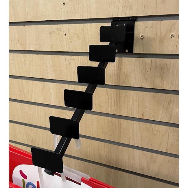 Wm Display Group 9 in. H X 2 in. W X 12 in. D Black Metal Accent Rug Hook Pegboard Display - 9535