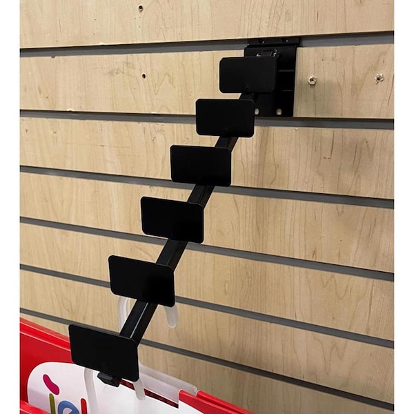 Wm Display Group 9 in. H X 2 in. W X 12 in. D Black Metal Accent Rug Hook Pegboard Display - 9535