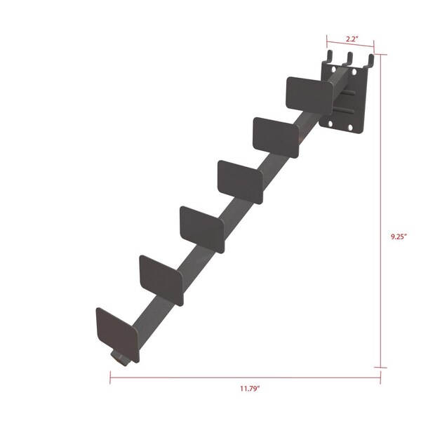 Wm Display Group 9 in. H X 2 in. W X 12 in. D Black Metal Accent Rug Hook Pegboard Display - 9535