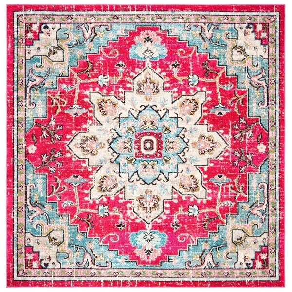 Safavieh 9 x 9 ft. Madison 473A Power Loomed Square Area Rug Fuchsia & Blue - MAD473A-9SQ