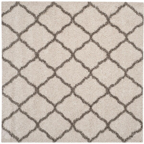 Safavieh 7 x 7 ft. Hudson Shag Power Loomed Square Area RugIvory & Grey - SGH283A-7SQ