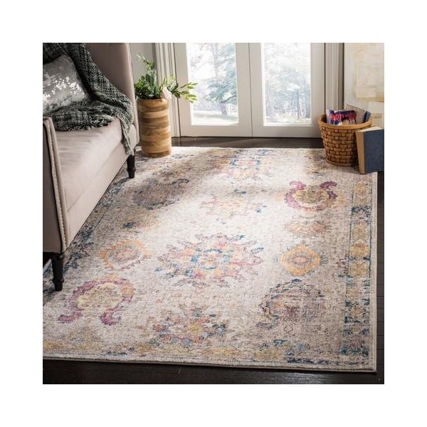 Safavieh 2 ft.-3 in. x 8 ft. Bristol Power Loomed Runner Area Rug, Light Grey and Blue - BTL359A-28