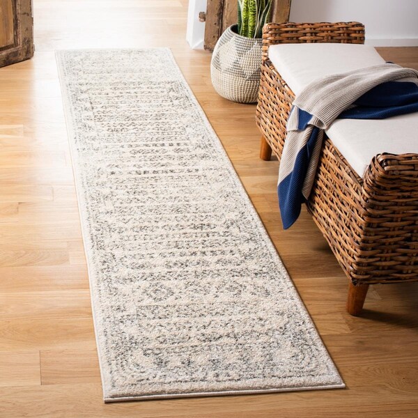 Safavieh 2 x 8 ft. Tulum Rectangle Power Loomed Area RugIvory & Grey - TUL271A-28