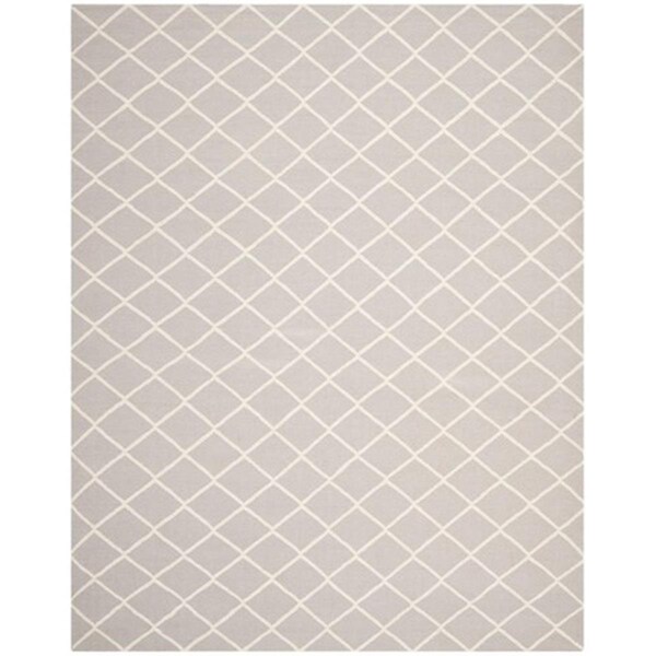 Safavieh Dhurries Hand Woven Flat Weave Runner Rug- Grey - Ivory- 2 ft. 6 in. x 8 ft. - DHU565G-28