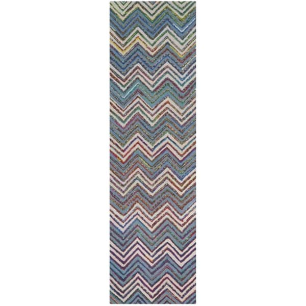 Safavieh Nantucket Hand Tufted Runner Rug- Beige - Blue- 2 ft. 3 in. x 8 ft. - NAN601A-28