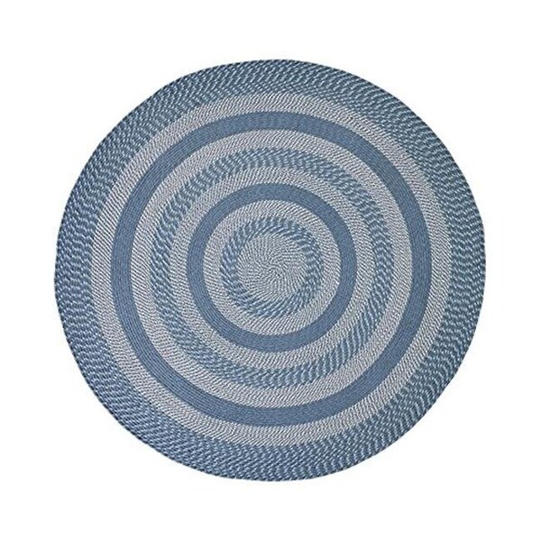Better Trends Better Trends BRNE6RSL 6 ft. Round Newport Chenille Rug - Slat Blue - BRNE6RSL