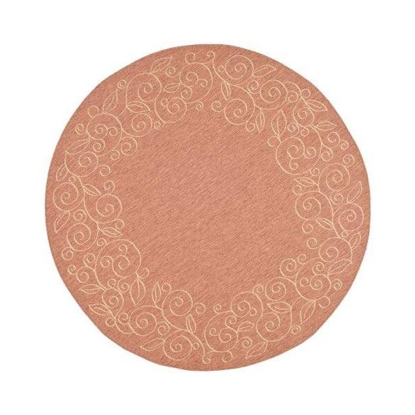 Safavieh 2 Ft. -7 In. X 5 Ft. Small Rectangle Indoor-Outdoor Courtyard- Rust And Sand- Machine Made Rug - CY5139A-3