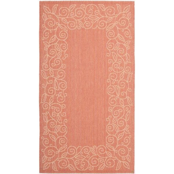 Safavieh 2 Ft. -7 In. X 5 Ft. Small Rectangle Indoor-Outdoor Courtyard- Rust And Sand- Machine Made Rug - CY5139A-3