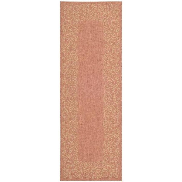 Safavieh 2 Ft. -7 In. X 5 Ft. Small Rectangle Indoor-Outdoor Courtyard- Rust And Sand- Machine Made Rug - CY5139A-3
