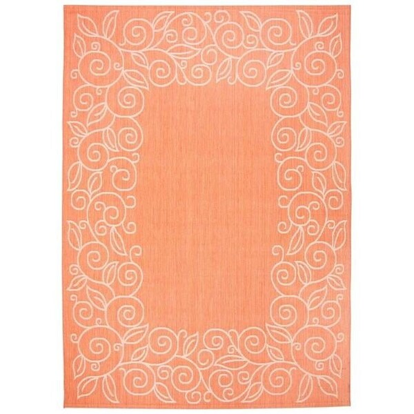 Safavieh 2 Ft. -7 In. X 5 Ft. Small Rectangle Indoor-Outdoor Courtyard- Rust And Sand- Machine Made Rug - CY5139A-3