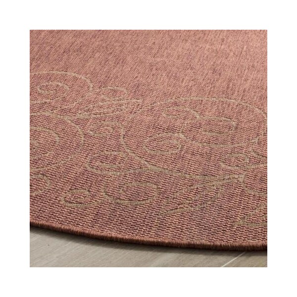 Safavieh 2 Ft. -7 In. X 5 Ft. Small Rectangle Indoor-Outdoor Courtyard- Rust And Sand- Machine Made Rug - CY5139A-3
