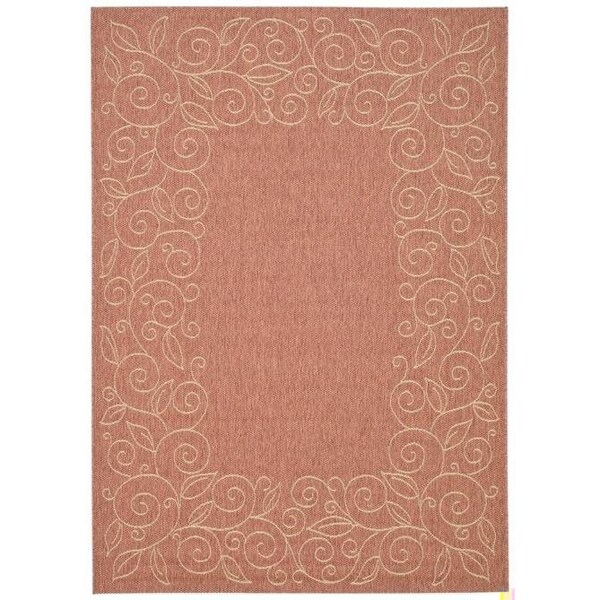 Safavieh 2 Ft. -7 In. X 5 Ft. Small Rectangle Indoor-Outdoor Courtyard- Rust And Sand- Machine Made Rug - CY5139A-3