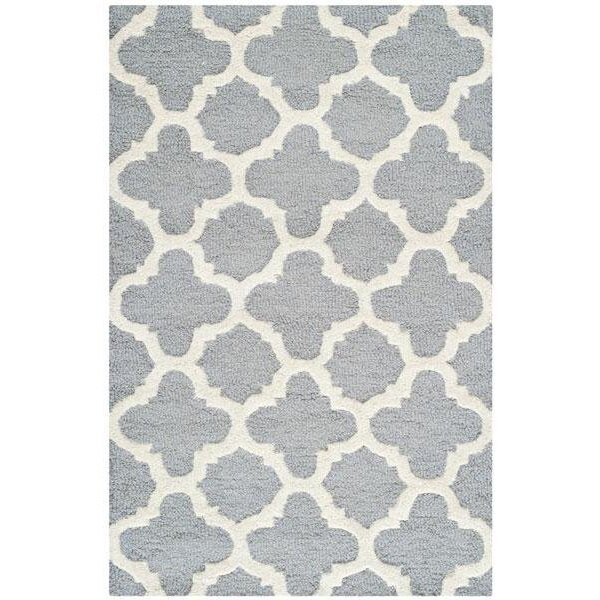 Safavieh Cambridge Hand Tufted Runner Rug- Silver - Ivory- 2 ft. 6 in. x 10 ft. - CAM130D-210