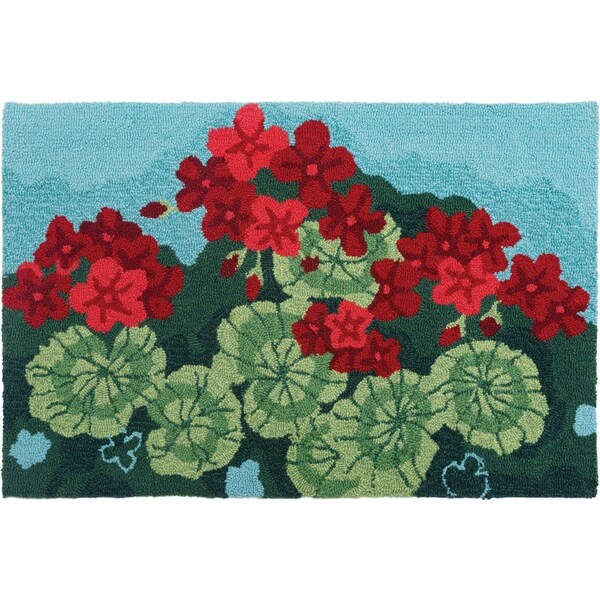 Homefires 22 x 34 in Geranium Garden Indoor Accent Rug Red - PYHV021