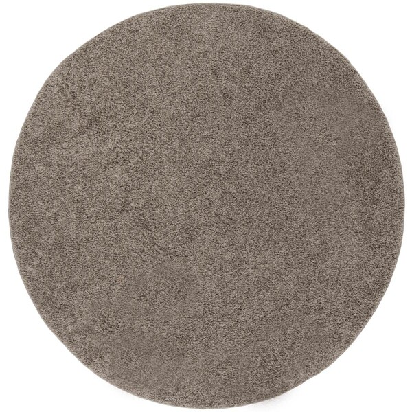 Safavieh New York Shag Power Loomed Round RugGrey 6 ft.-7 in. x 6 ft.-7 in. - SG166C-7R