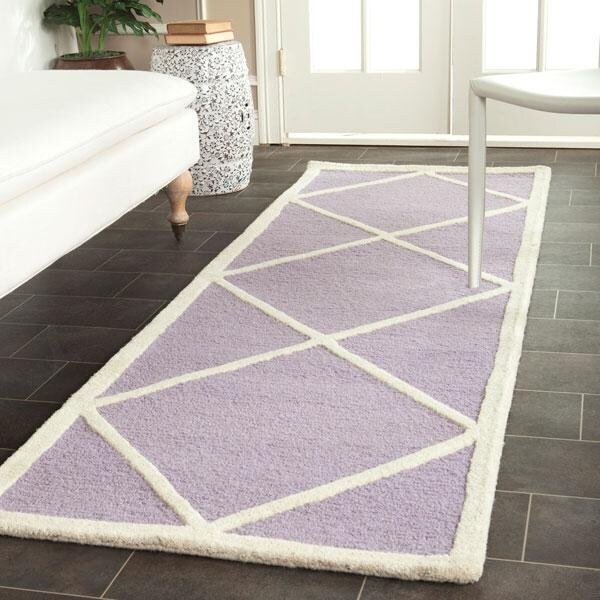 Safavieh Cambridge Hand Tufted Runner RugLavander & Ivory 2 ft.6 in. x 8 ft. - CAM136C-28