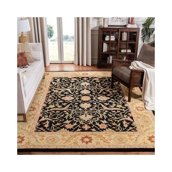 Safavieh 2 x 3 ft. Accent Traditional Antiquity- Black Hand Tufted Rug - AT14B-2