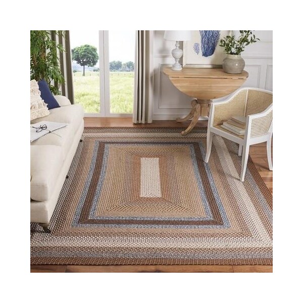 Safavieh 9 X 12 Ft. Oval Braided- Brown And Multi Hand Made Rug - BRD313A-9OV