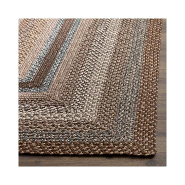 Safavieh 9 X 12 Ft. Oval Braided- Brown And Multi Hand Made Rug - BRD313A-9OV
