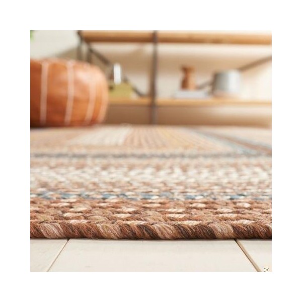 Safavieh 9 X 12 Ft. Oval Braided- Brown And Multi Hand Made Rug - BRD313A-9OV