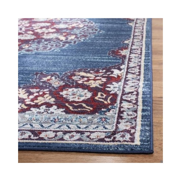 Safavieh 5 ft. 3 in. x 7 ft. 6 in. Brentwood Power-Loomed Rectangle Rug Navy & Burgundy - BNT867P-5