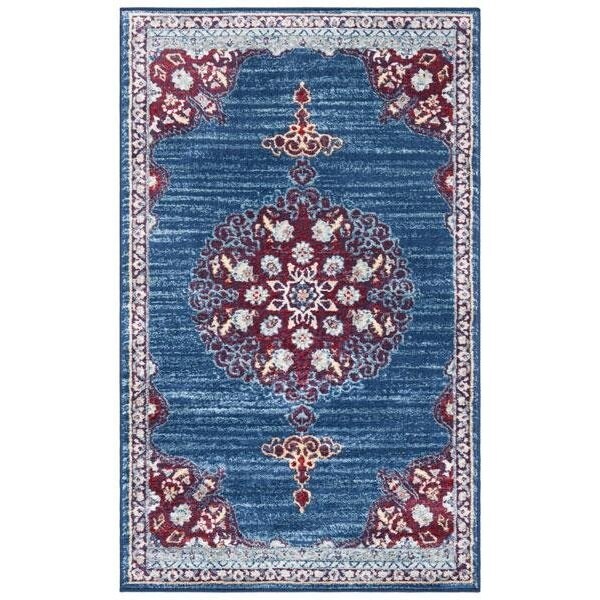 Safavieh 5 ft. 3 in. x 7 ft. 6 in. Brentwood Power-Loomed Rectangle Rug Navy & Burgundy - BNT867P-5