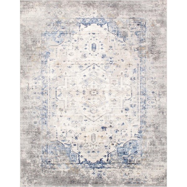 Pasargad Home 4 x 6 ft Efes Design Power Loom Area Rug Light Gray - PD169B 4X6