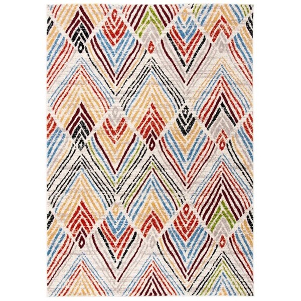 Safavieh 8 x 10 ft. Amsterdam 110B Power Loomed Rectangle Area Rug Ivory & Red - AMS110B-8