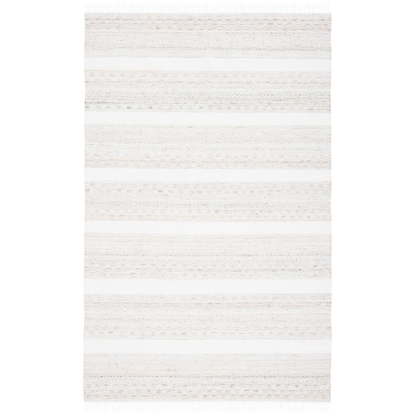 Safavieh 6 x 9 ft. Striped Kilim Global Rectangle Flat Weave Rug Beige & Ivory - STK105B-6