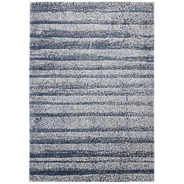 Safavieh 9 x 12 ft. Carnegie Rectangle Power Loomed Rug Grey & Navy - CNG612N-9
