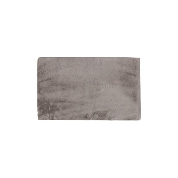 Dare2Decor 3 x 5 ft. Luxe Faux Rabbit Fur Rectangular Rug, Grey - 60 x 36 x 1 in. - DA3090668
