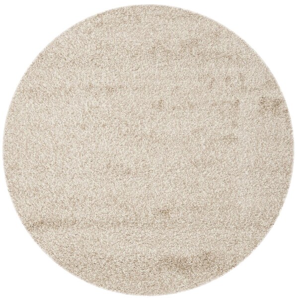 Safavieh Santa Monica Shag Power Loomed Round Area Rug, Beige - 6 Ft.-7 In. X 6 Ft.-7 In. - SGN725-1313-7R