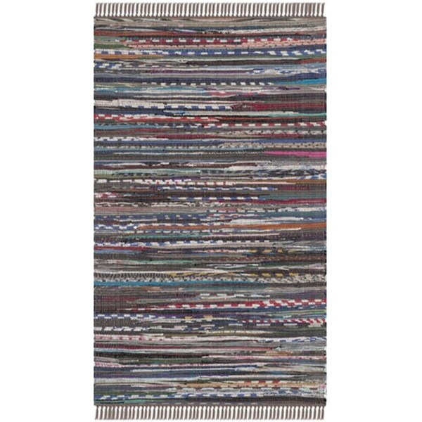 Safavieh Rag Rug Hand Woven Accent Rug- Rust - Multi- 2 X 3 Ft. - RAR121E-2