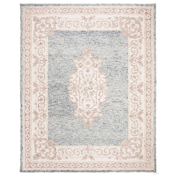 Safavieh Aubusson Traditional Square Hand Tufted RugsBlue & Pink 6 x 6 ft. - AUB101M-6SQ